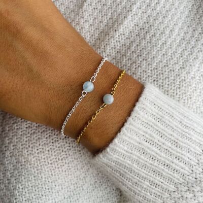 Bracelet Uniperle Aigue-Marine