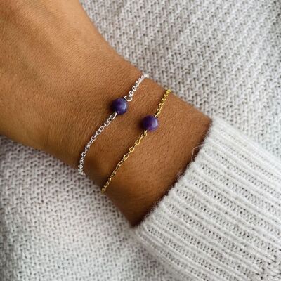 Bracelet Uniperle Lépidolite