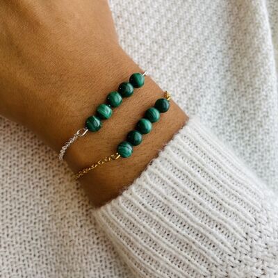 Bracciale Pentaperle Malachite