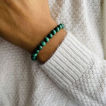 Bracelet Elastic'Perles Malachite 2