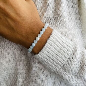 Bracelet Elastic'Perles Aigue Marine 2