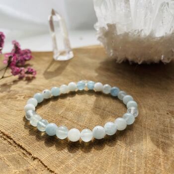 Bracelet Elastic'Perles Aigue Marine 3