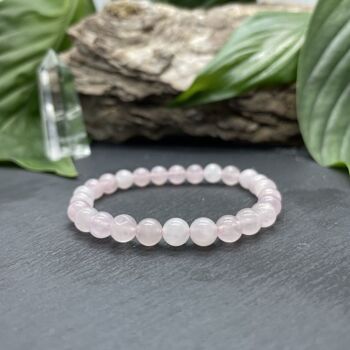 Bracelet Elastic'Perles Quartz Rose 1