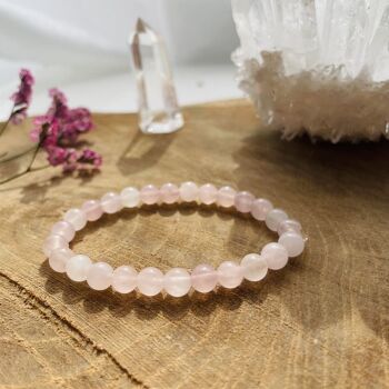 Bracelet Elastic'Perles Quartz Rose 3