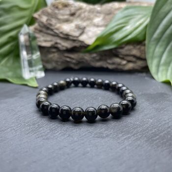 Bracelet Elastic'Perles Obsidienne 1