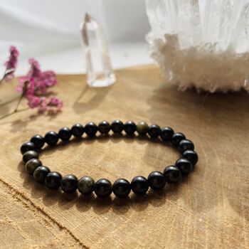 Bracelet Elastic'Perles Obsidienne 3