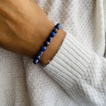Bracelet Elastic'Perles Lapis-Lazuli 2