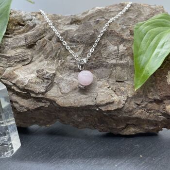 Collier Uniperle Quartz Rose 3