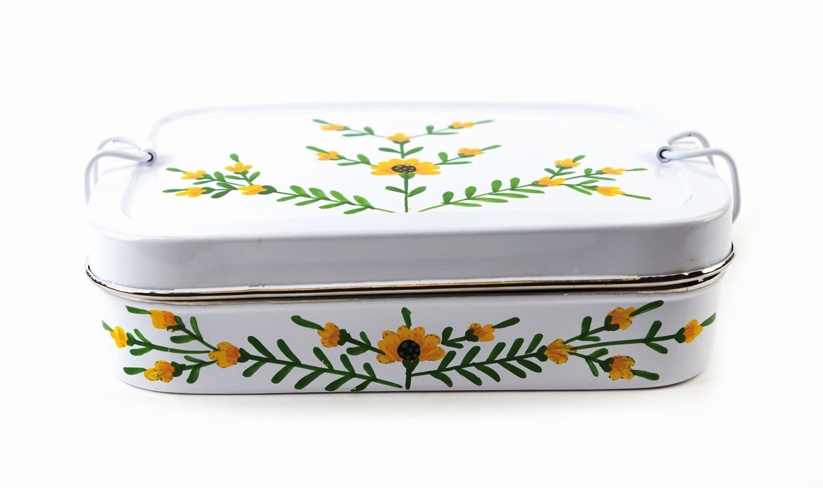 Buy wholesale Lunch box Flower stainless steel, hand-painted, 17x12x5 cm,  airtight