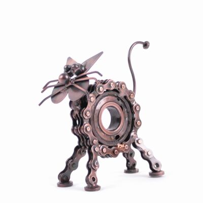 Deko-Figur "Katze"  stehend, recycelte Fahrradkette,
