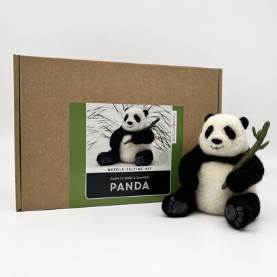 Kit de feutrage à l'aiguille - Panda - faites votre propre décoration de panda géant - kit d'artisanat pour adultes.