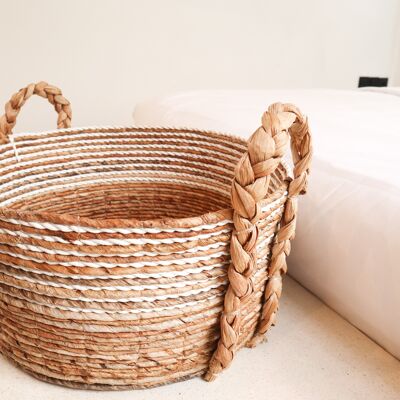 Laundry basket braided decorative storage basket KURMA made of banana fiber (3 sizes)