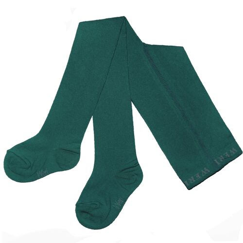 Cotton Tights for Children >>Dark Petrol<< Plain Color UNI