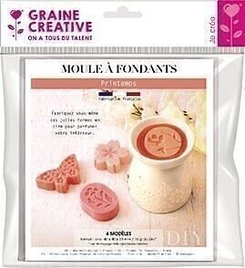 FORM FÜR 4 FRÜHLINGSKERZEN-FONDANTS