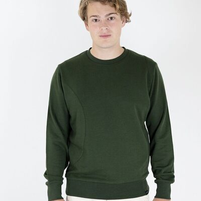 Sweatshirt aus reiner Baumwolle mit Tasche und Reißverschluss