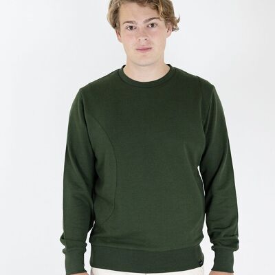 Sweat-shirt en pur coton avec poche et fermeture éclair