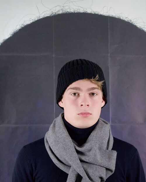 Pure Merino Wool Rib Knitted Beanie