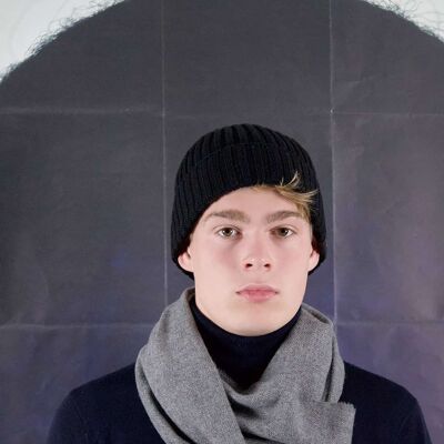 Pure Merino Wool Rib Knitted Beanie