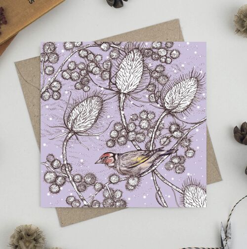 Finch and Teasels Greeting Card