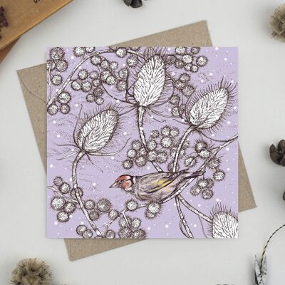 Finch and Teasels Greeting Card