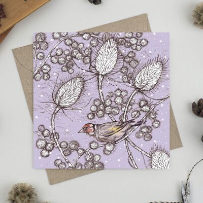 Finch and Teasels Greeting Card