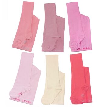 Collants en Coton pour Enfants >>Anémone<< Couleur unie UNI 3