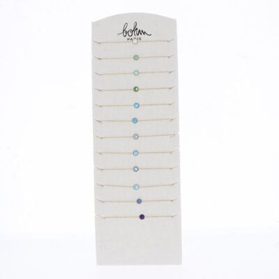 Kit of 24 Sohan bracelets - gold blue green mix / KIT-BRASOHAN05-0480-D-BLEU MIX