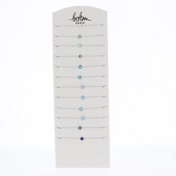 Kit de 24 bracelets Sohan - rhodium bleu vert mix 1