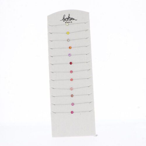 Kit de 24 bracelets Sohan - rhodium jaune rouge mix / KIT-BRASOHAN03-480-RHODIUM