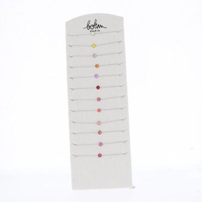 Kit de 24 bracelets Sohan - rhodium jaune rouge mix / KIT-BRASOHAN03-480-RHODIUM