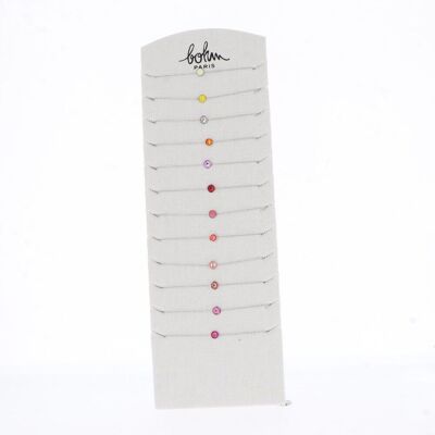 Kit de 24 bracelets Sohan - rhodium jaune rouge mix