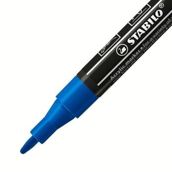 Marqueur pointe fine STABILO FREE acrylic T100 - bleu foncé 2