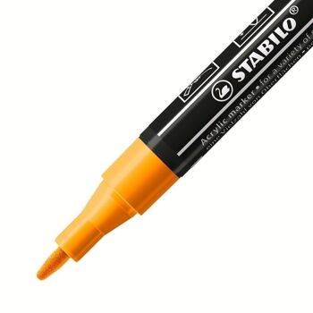 Marqueur pointe fine STABILO FREE acrylic T100 - orange 2