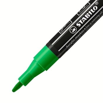 Marqueur pointe fine STABILO FREE acrylic T100 - vert feuille 2