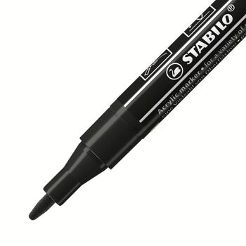 Marqueur pointe fine STABILO FREE acrylic T100 - noir 2