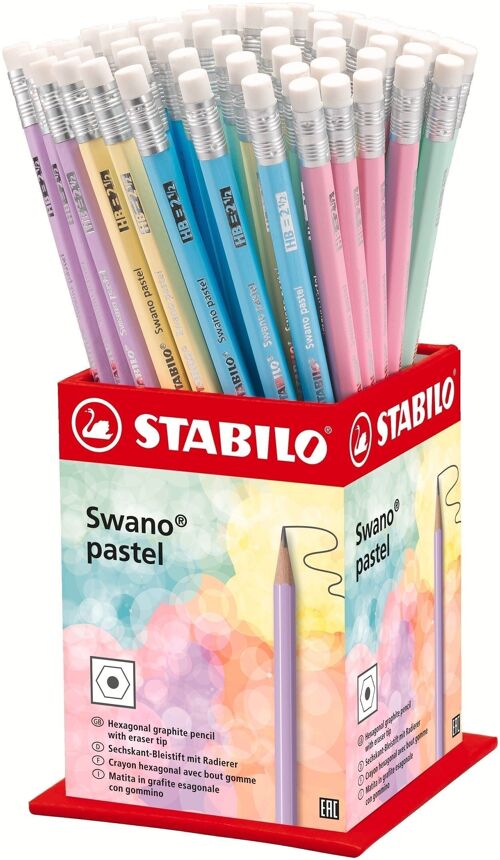 Crayons graphite - Godet x 72 STABILO swano pastel bout gomme HB