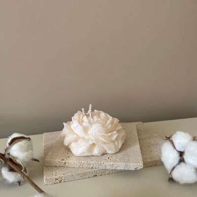 Peony - unscented decorative candle