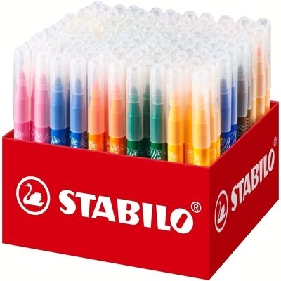 Bolígrafos para colorear - Maxi mochila escolar cartón x 140 STABILO power max