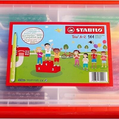 Penne per colorare - Schoolpack x 144 STABILO Trio A-Z - 12 colori assortiti