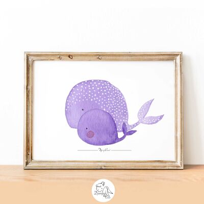 Mère et enfant : Baleines violettes