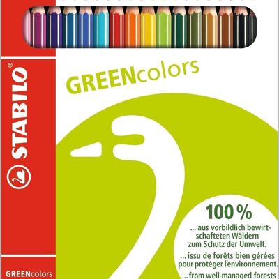 Crayons de couleur - Etui carton x 18 STABILO GREENcolors