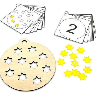 Pallina di Natale con stelle - Pacchetto 1: tabellone di gioco + attributi + carte compito