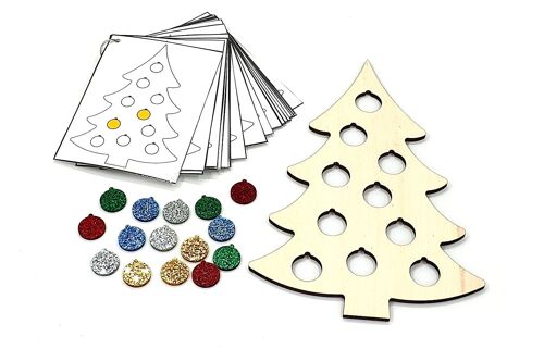 Glitter Christmas tree - Package 1: game board + attributes + task cards