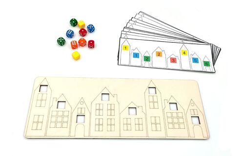House numbers - Package 1: game board + attributes + assignment cards
