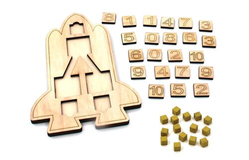 Split rocket - Package 1: game board + number cards + cubes