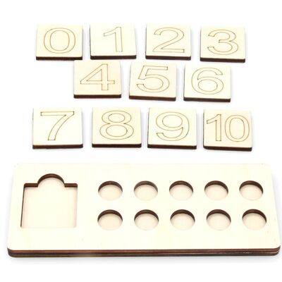 Diez cuadrados (con tarjetas de números) - Paquete 1: Tablero de juego + Tarjetas de números