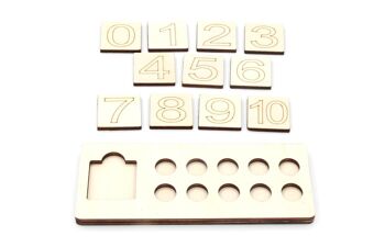 Dix carrés (avec cartes numérotées) - Forfait 1 : plateau de jeu + cartes numérotées 1