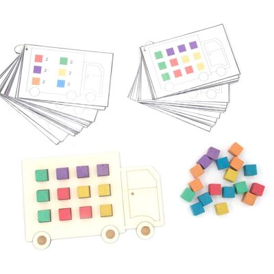 Camión - Paquete 1: tablero de juego + atributos + tarjetas de tareas