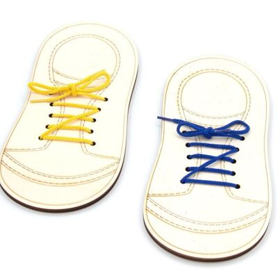 How to tie shoelaces - Package 1: 2 wooden shoes + attributes