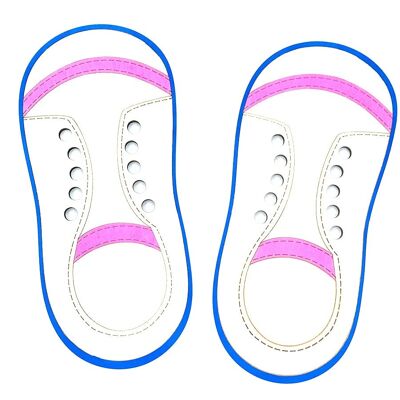 How to tie shoelaces - Package 3: 2 wooden shoes (colored)